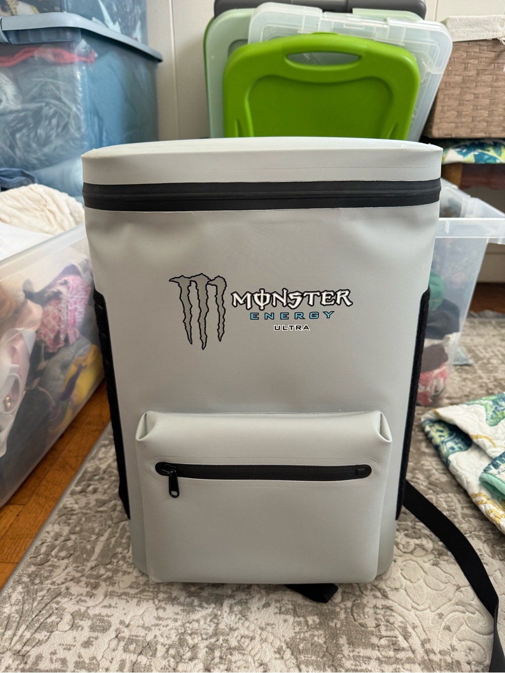 Monster Energy Ultra White Backpack Cooler